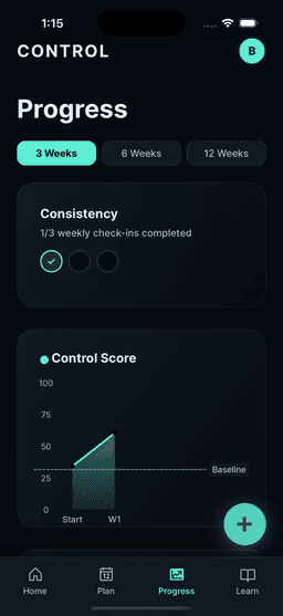 Progress tracking screen